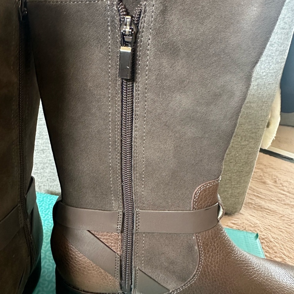 Softwalk Brown Leather Mid-Calf Boots - Picture 5 of 6